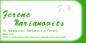 ferenc marianovits business card